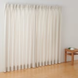 ポリエステルグログラン（防炎）プリーツカーテン２倍ヒダ／ライトベージュ