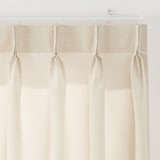ポリエステルグログラン（防炎）プリーツカーテン２倍ヒダ／ライトベージュ
