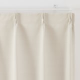 ポリエステルグログラン（防炎）プリーツカーテン／遮光裏地付／ライトベージュ