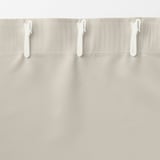 ポリエステルグログラン（防炎）ノンプリーツカーテン／遮光裏地付／ライトベージュ