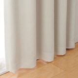 ポリエステルグログラン（防炎）ノンプリーツカーテン／遮光裏地付／ライトベージュ