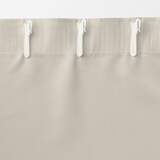 ポリエステルグログラン（防炎）ノンプリーツカーテン／遮光裏地付／ライトベージュ