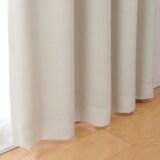 ポリエステルグログラン（防炎）ノンプリーツカーテン／遮光裏地付／ライトベージュ