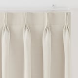 ポリエステルグログラン（防炎）プリーツカーテン２倍ヒダ／遮光裏地付／ライトベージ