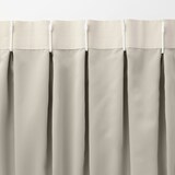 ポリエステルグログラン（防炎）プリーツカーテン２倍ヒダ／遮光裏地付／ライトベージ