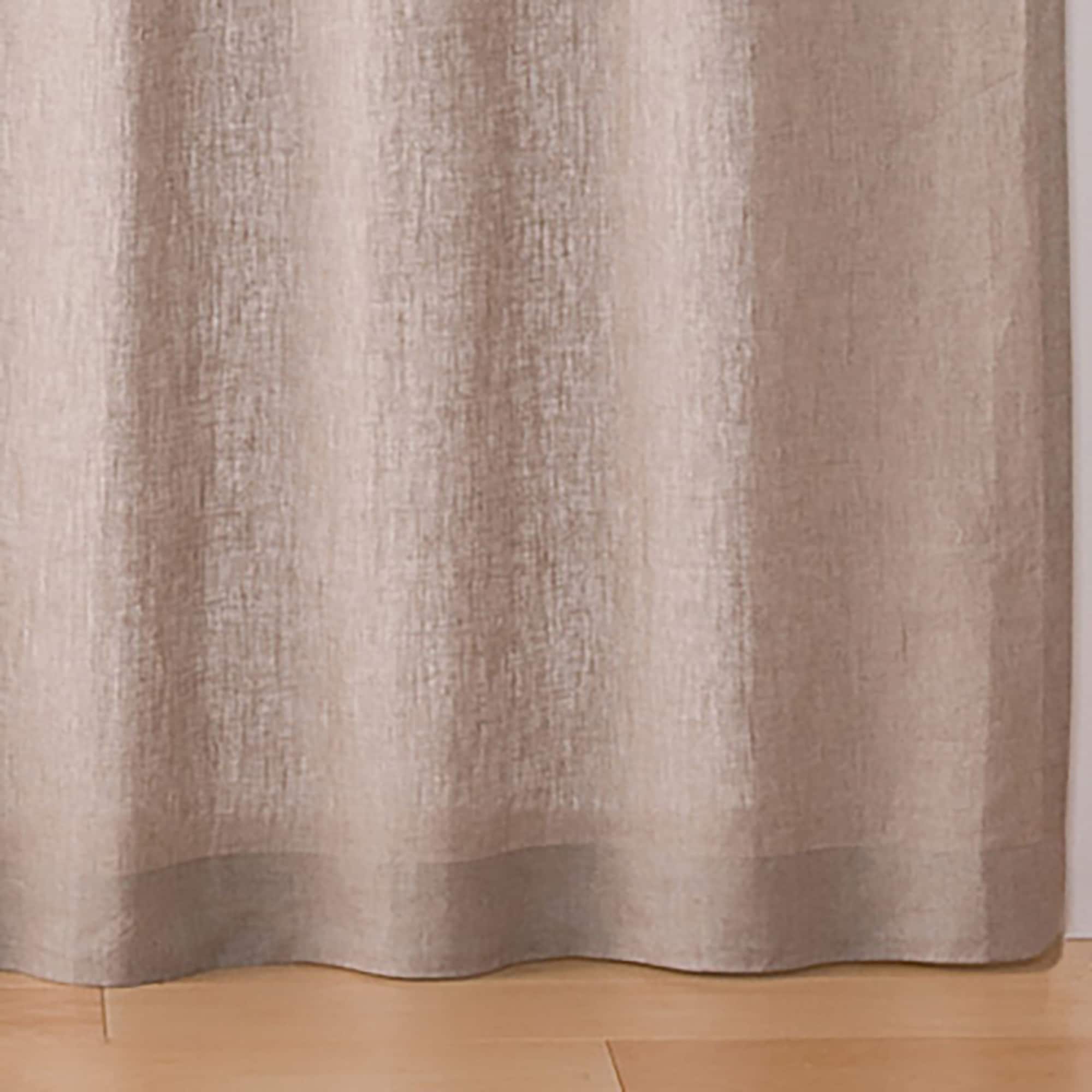 麻平織プリーツカーテン／生成