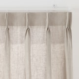 麻平織プリーツカーテン２倍ヒダ／生成