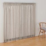 麻平織ギャザーカーテン／生成