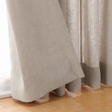 麻平織ギャザーカーテン／生成