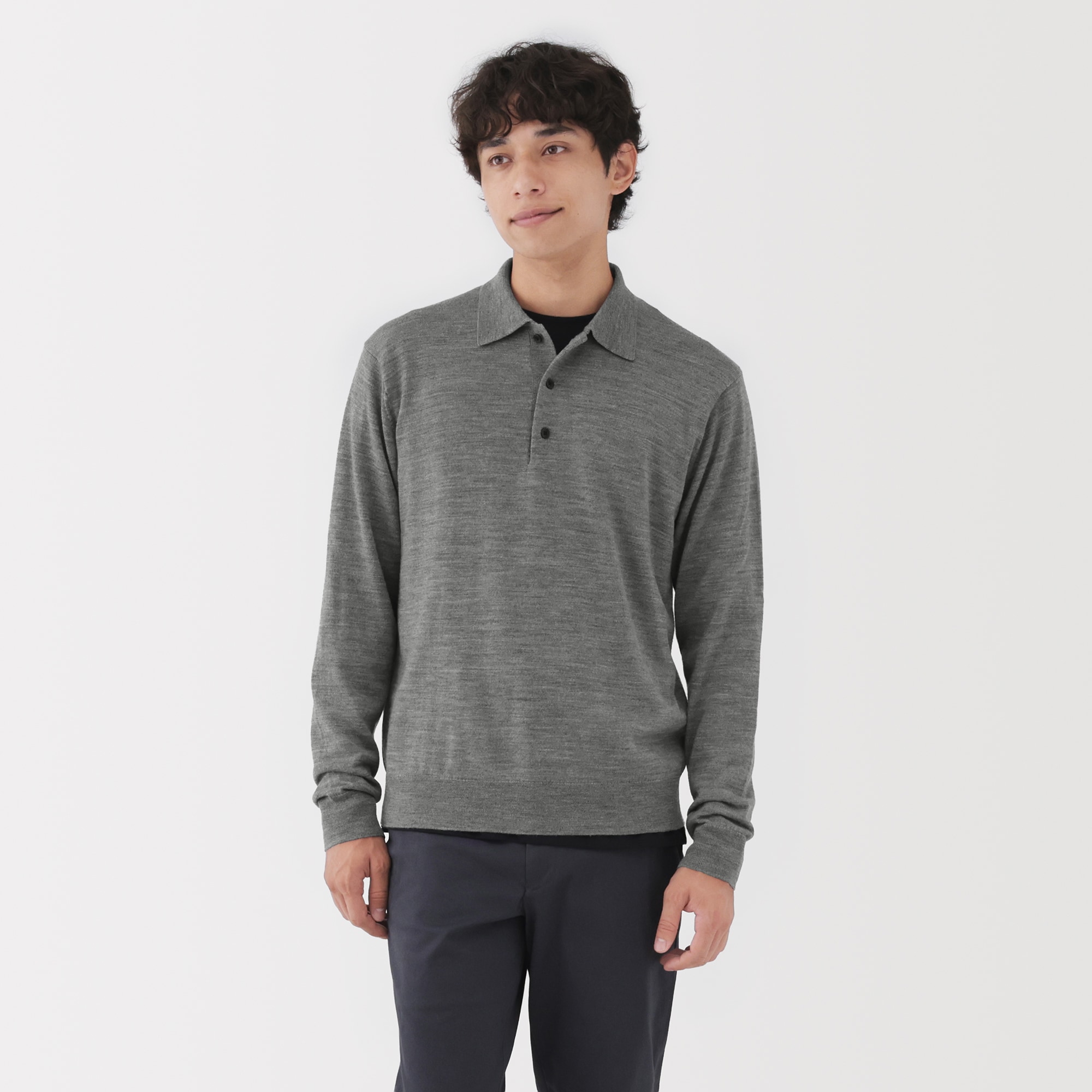 紳士 洗えるウールハイゲージポロ | 無印良品