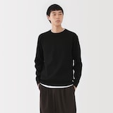 紳士　洗えるミラノリブ編みクルーネックセーター