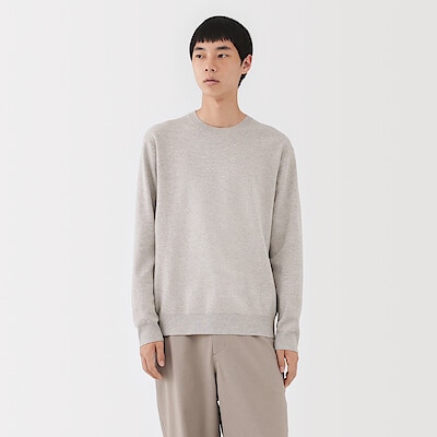 紳士　洗えるミラノリブ編みクルーネックセーター