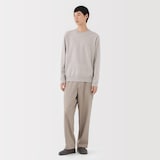 紳士　洗えるミラノリブ編みクルーネックセーター