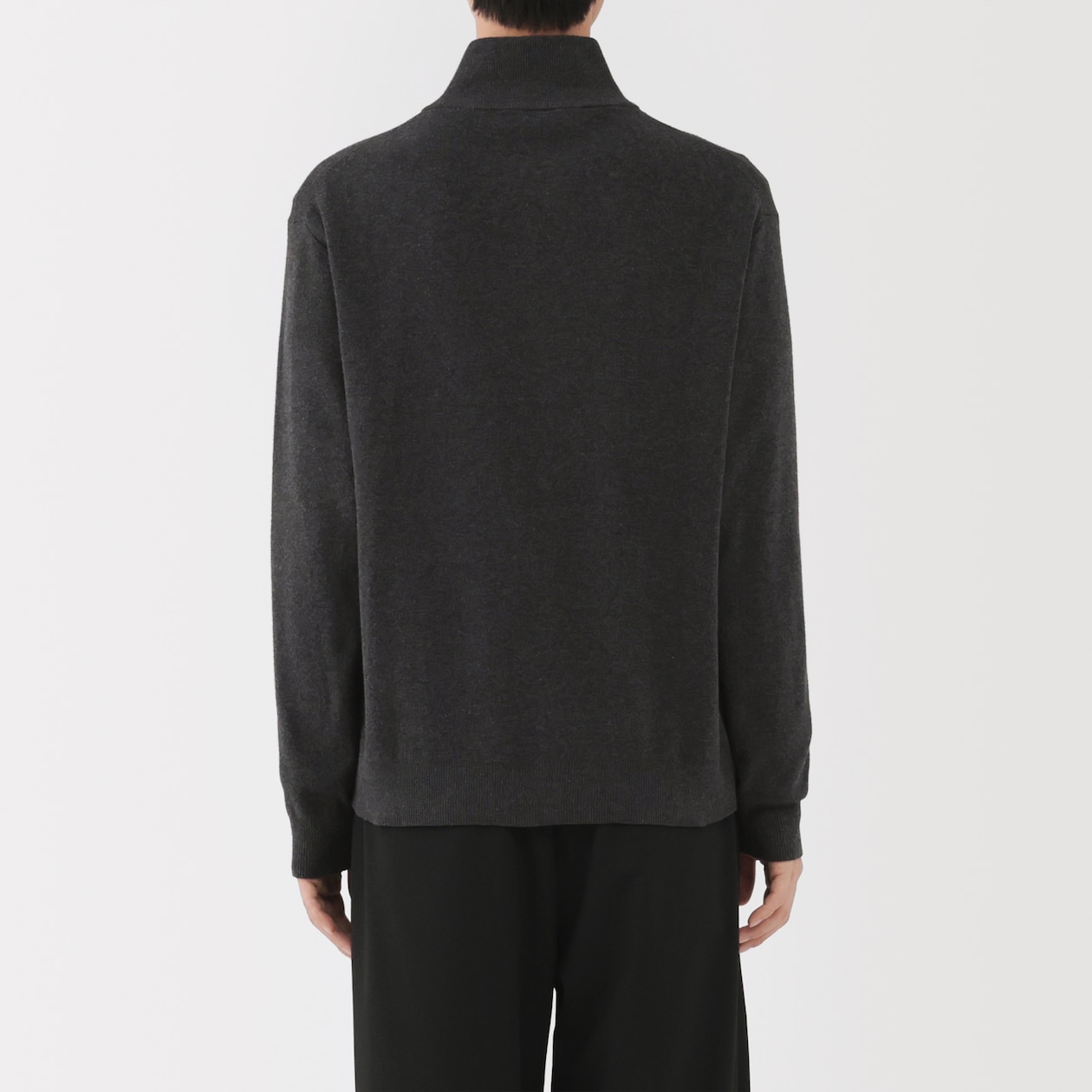 紳士　洗えるミラノリブ編みフルジップカーディガン