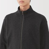 紳士　洗えるミラノリブ編みフルジップカーディガン