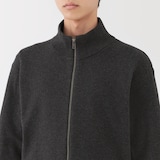 紳士　洗えるミラノリブ編みフルジップカーディガン