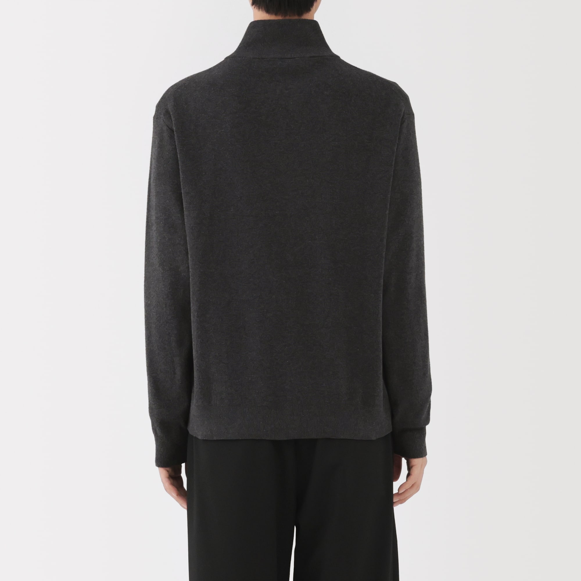 紳士　洗えるミラノリブ編みフルジップカーディガン