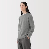 紳士　洗えるウールミドルゲージクルーネックセーター