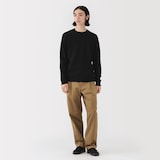 紳士　洗えるウールミドルゲージクルーネックセーター