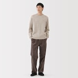 紳士　洗えるウールミドルゲージクルーネックセーター