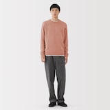 紳士　洗えるウールミドルゲージクルーネックセーター