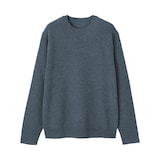 紳士　洗えるウールミドルゲージクルーネックセーター