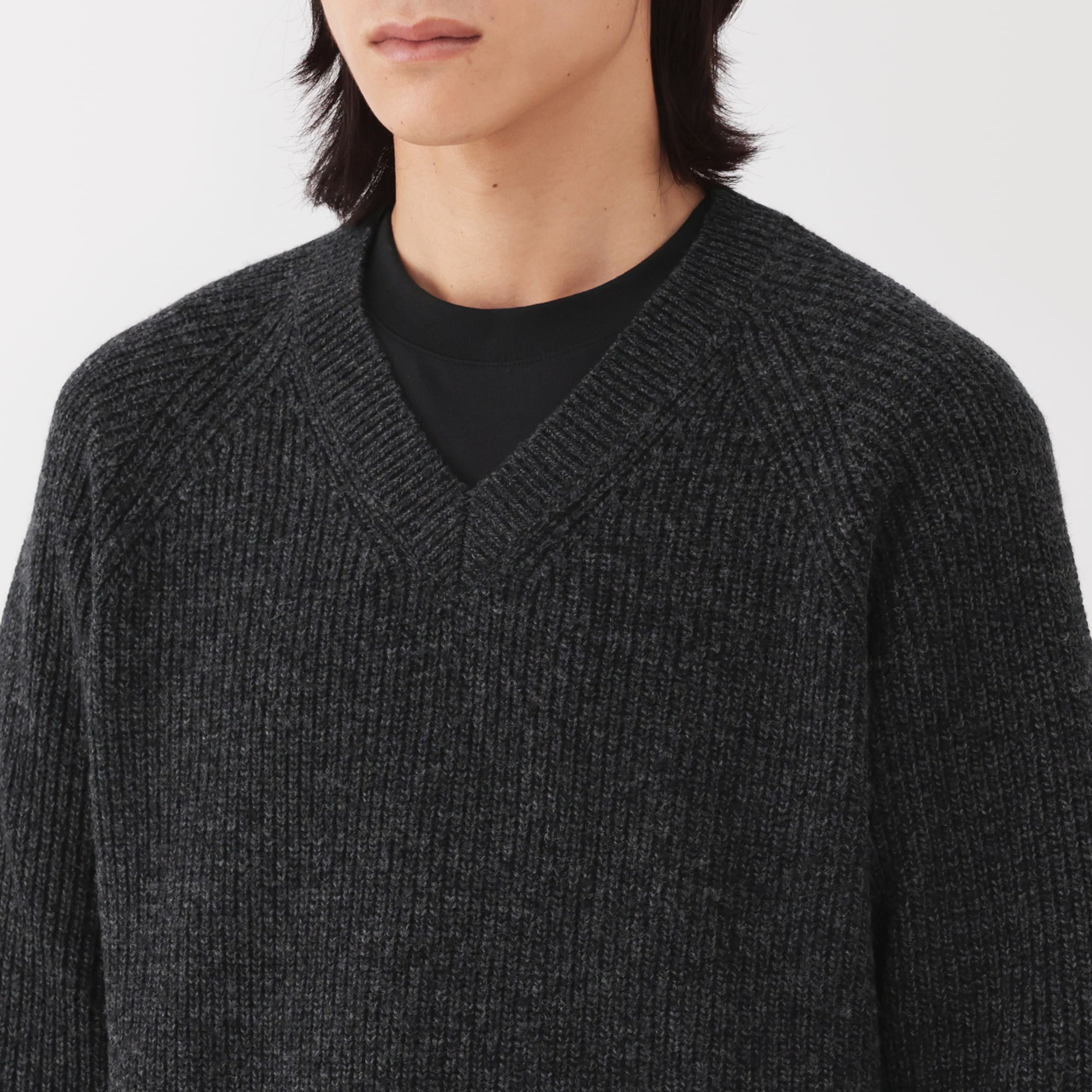 無印/ヤクウール畦編みセーター（ネイビー）ワッフル編みセーター（キャメル）セット アスモ高山】 ふんわりあったか ヤクニットシリーズ｜ 無印良品