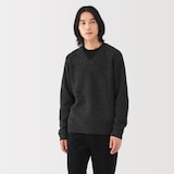 紳士　ウールミドルゲージ畦編みＶネックセーター