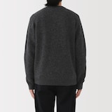 紳士　ウールミドルゲージ畦編みＶネックセーター