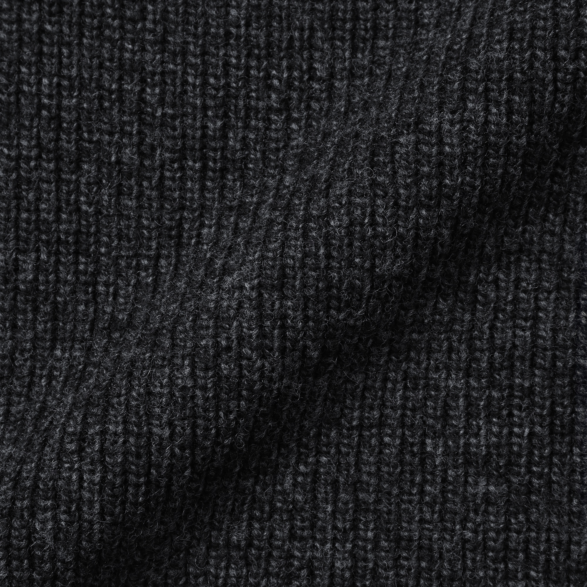 紳士　ウールミドルゲージ畦編みハーフジップセーター