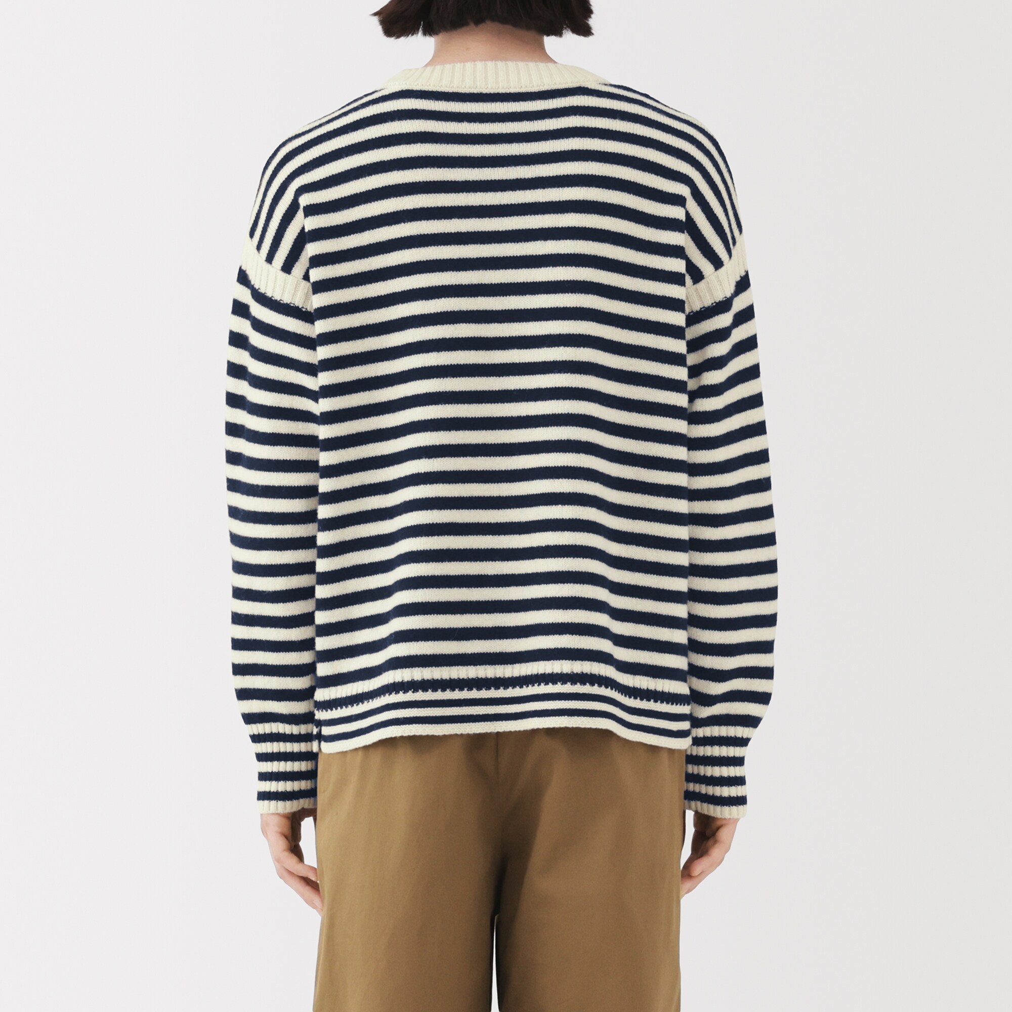 紳士　アンデスウールクルーネックセーター