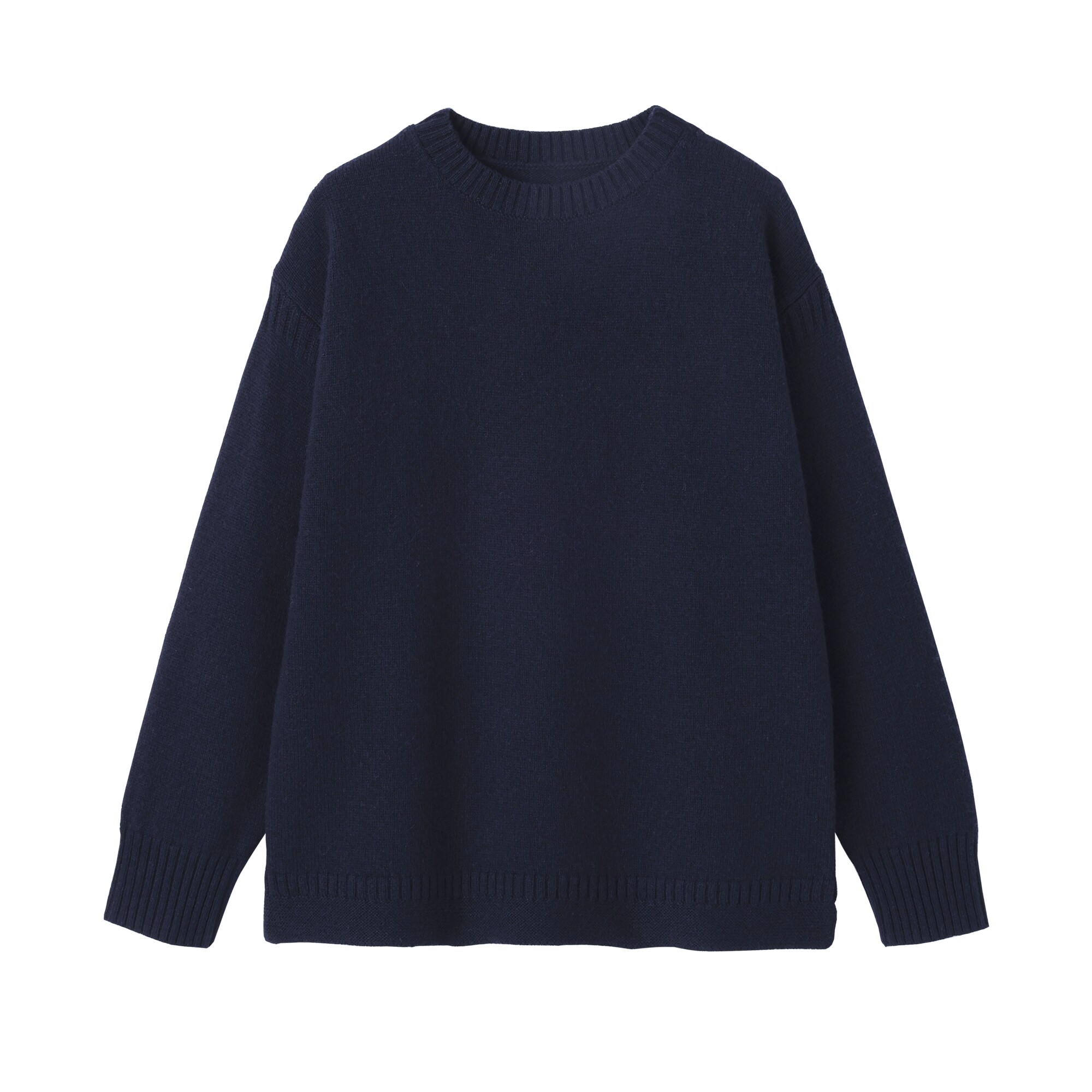 紳士　アンデスウールクルーネックセーター