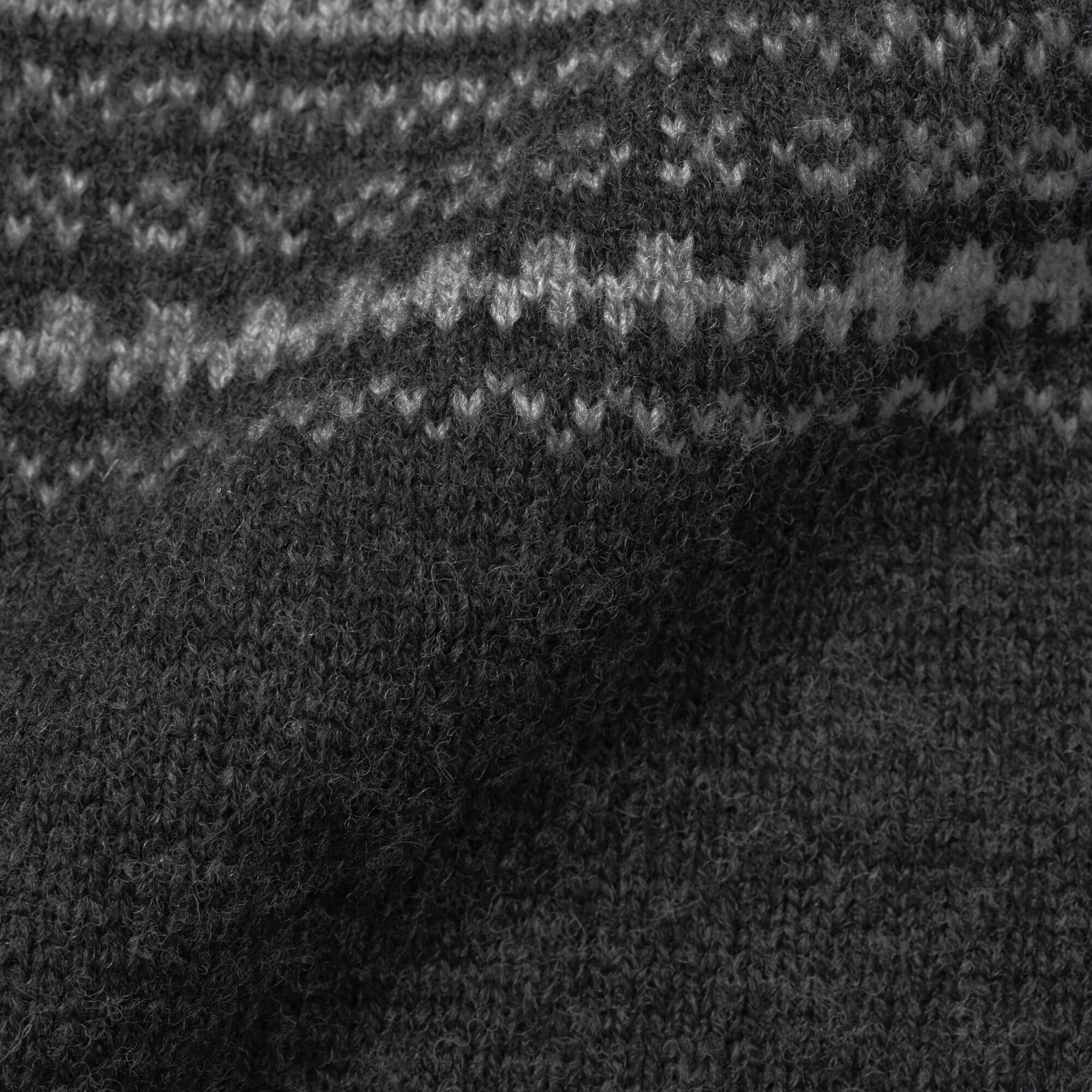 紳士　アンデスウールジャカード編みクルーネックセーター