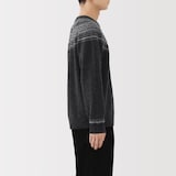 紳士　アンデスウールジャカード編みクルーネックセーター