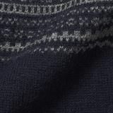 紳士　アンデスウールジャカード編みクルーネックセーター