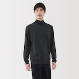 紳士　洗えるウールハイゲージハイネックセーター