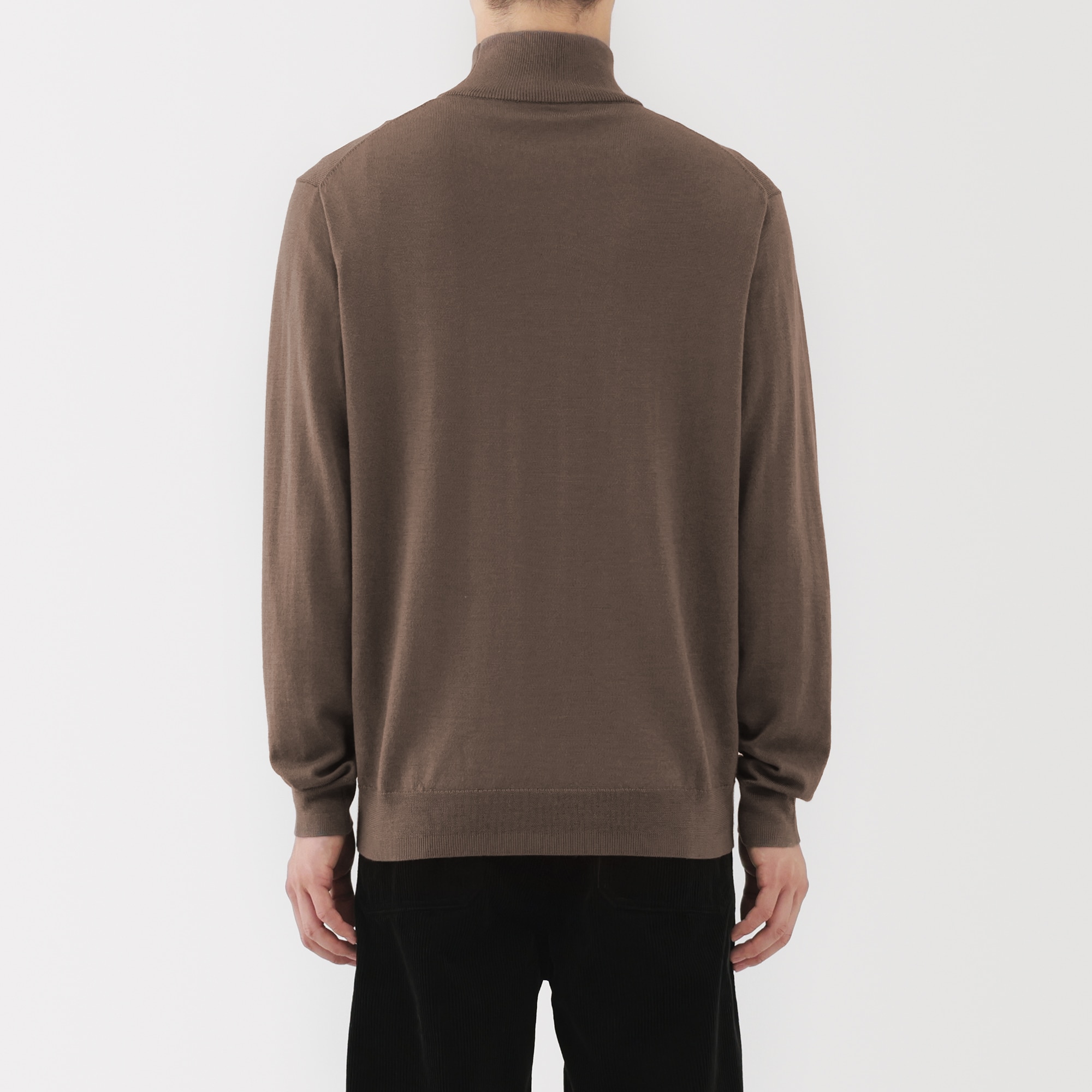 紳士　洗えるウールハイゲージハイネックセーター