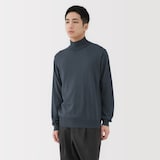 紳士　洗えるウールハイゲージハイネックセーター