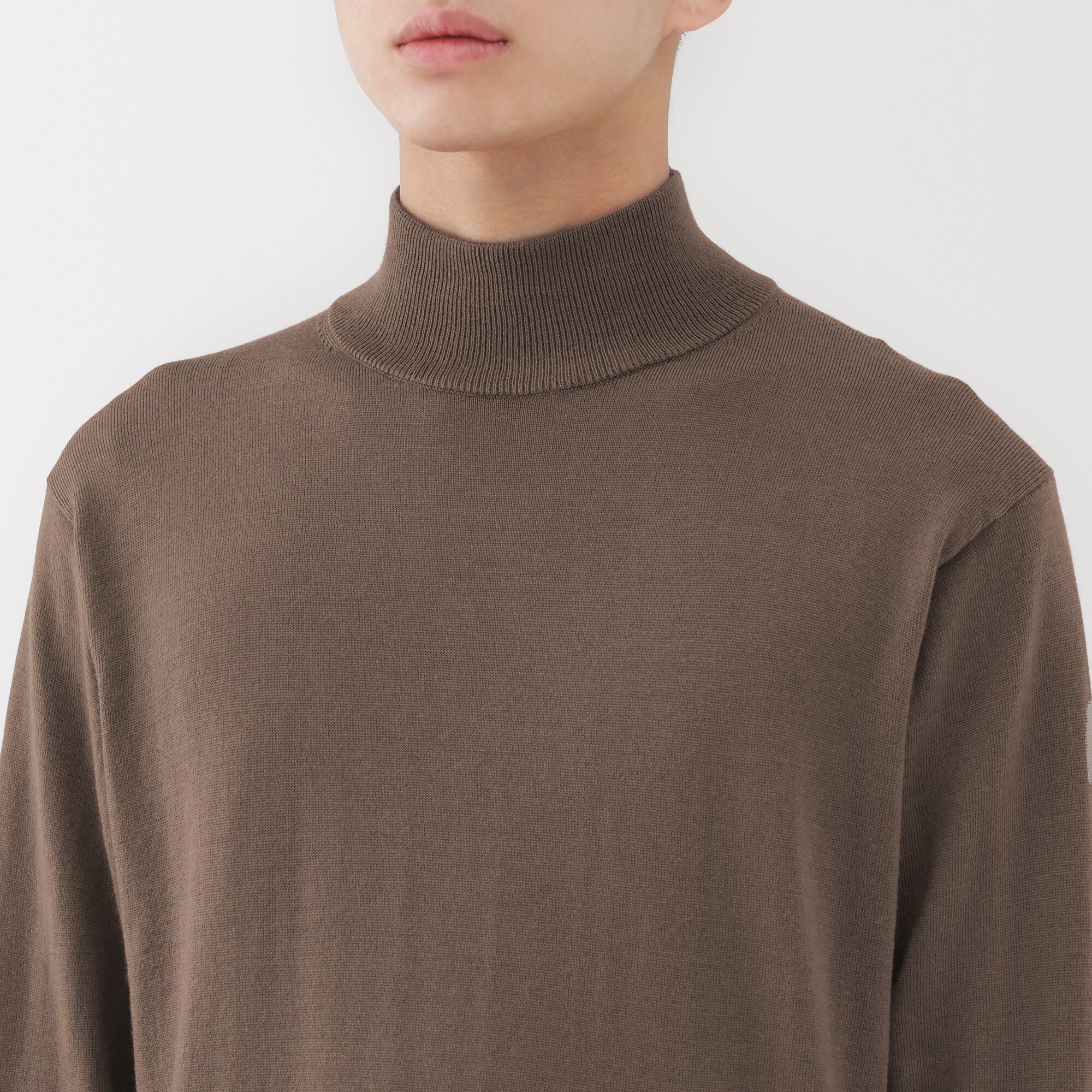 紳士　洗えるウールハイゲージハイネックセーター