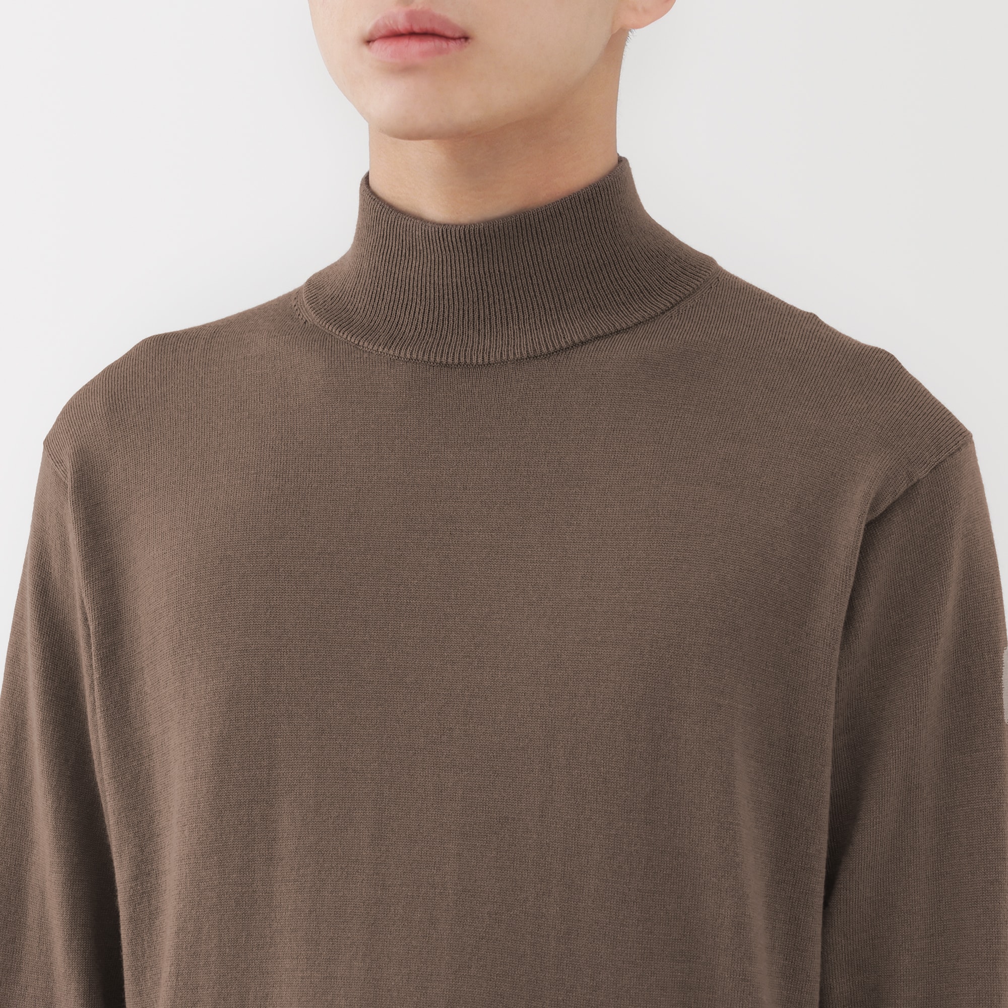 紳士　洗えるウールハイゲージハイネックセーター