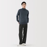 紳士　洗えるウールハイゲージハイネックセーター