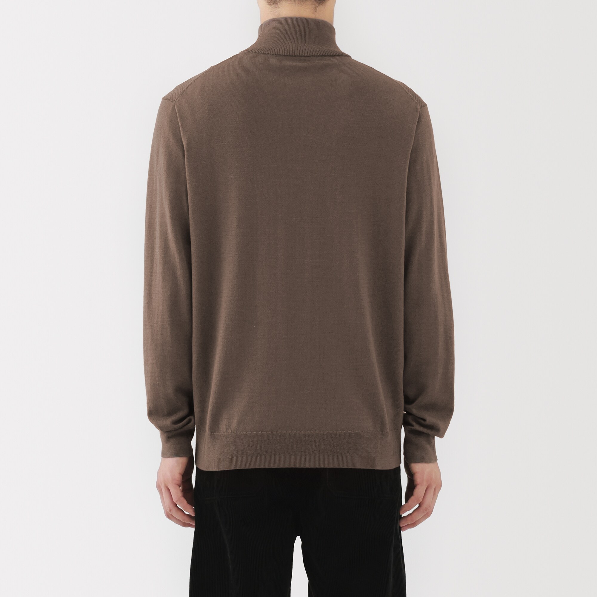 紳士　洗えるウールハイゲージハイネックセーター