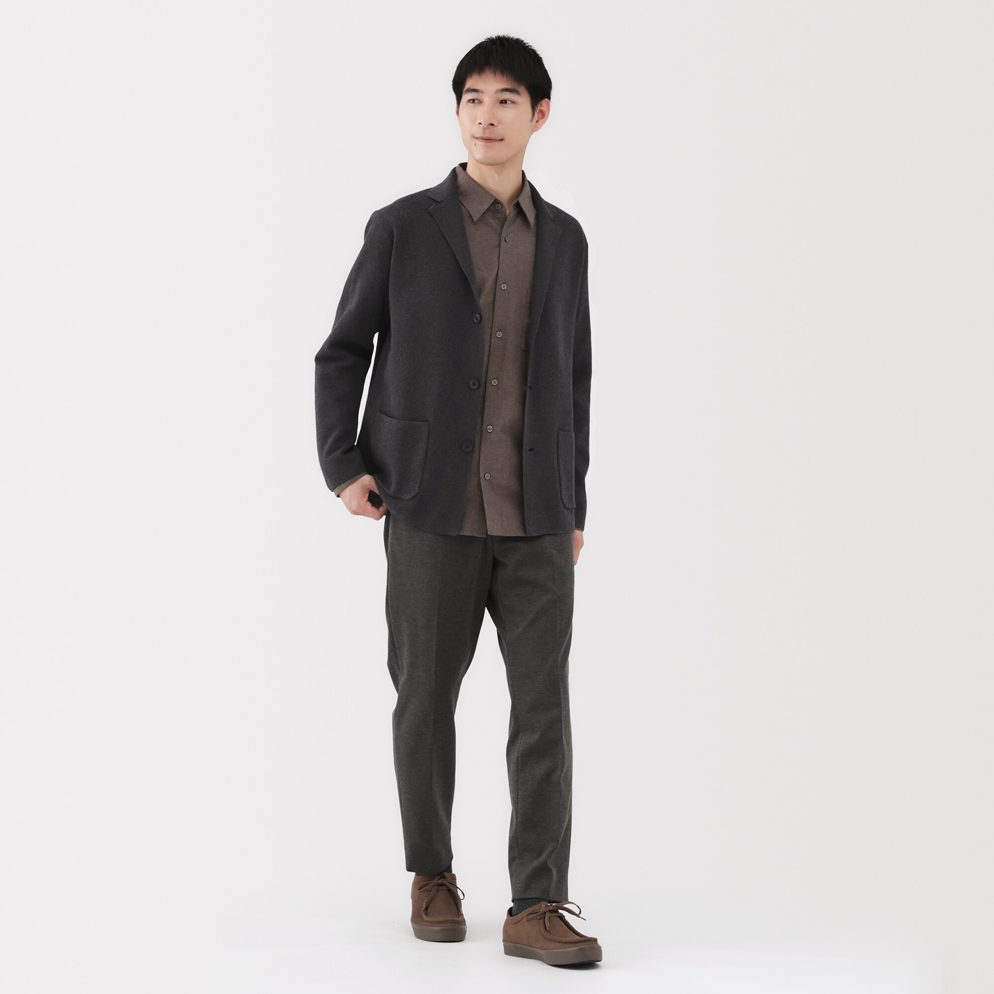 紳士 洗えるミラノリブ編みジャケット | 無印良品