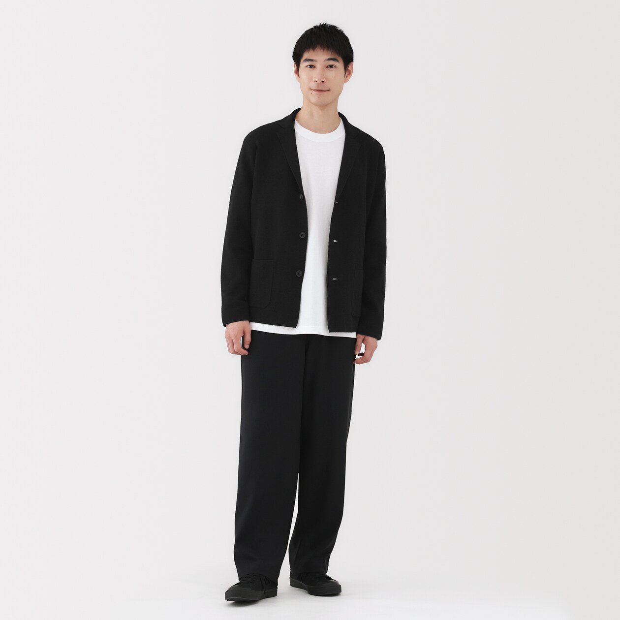 紳士　洗えるミラノリブ編みジャケット