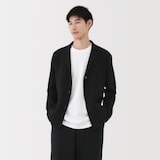 紳士　洗えるミラノリブ編みジャケット