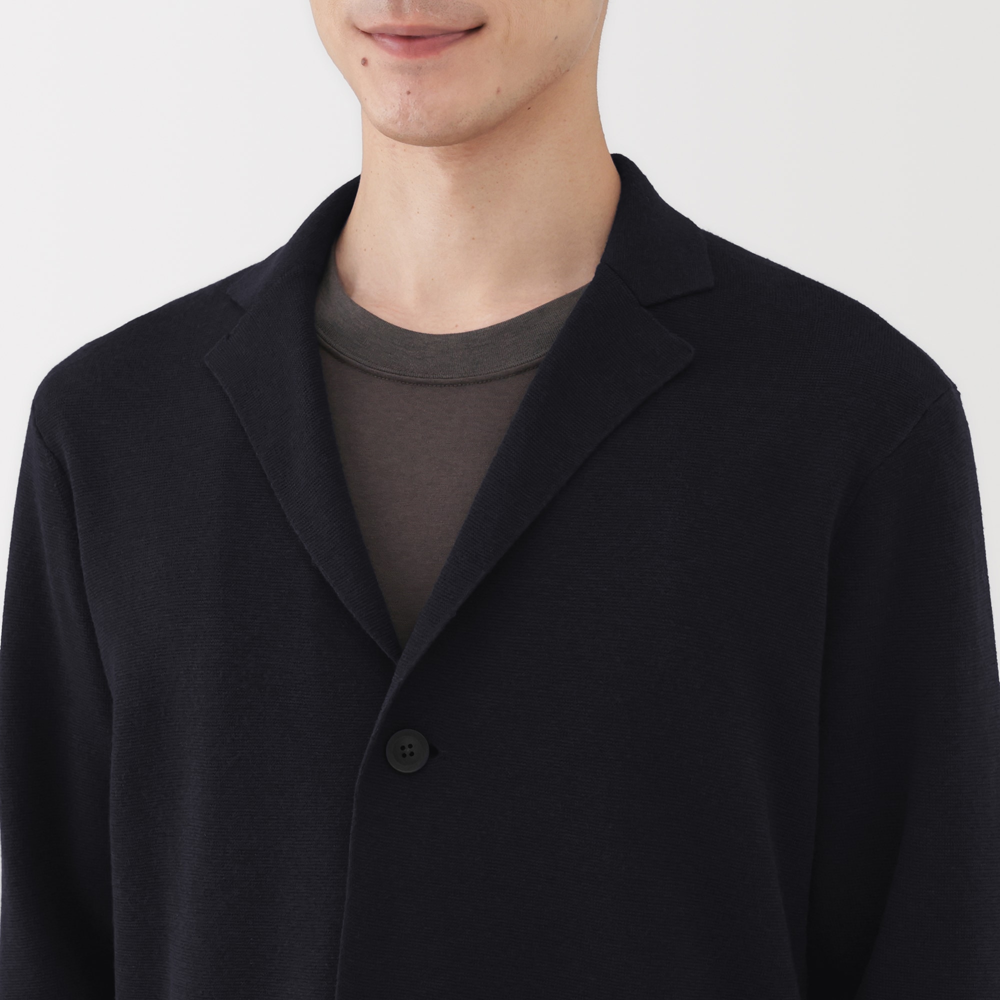 紳士 洗えるミラノリブ編みジャケット | 無印良品