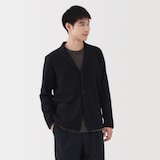 紳士　洗えるミラノリブ編みジャケット