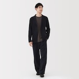 紳士　洗えるミラノリブ編みジャケット