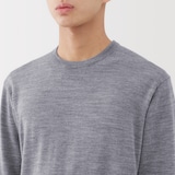 紳士　洗えるウールハイゲージクルーネックセーター