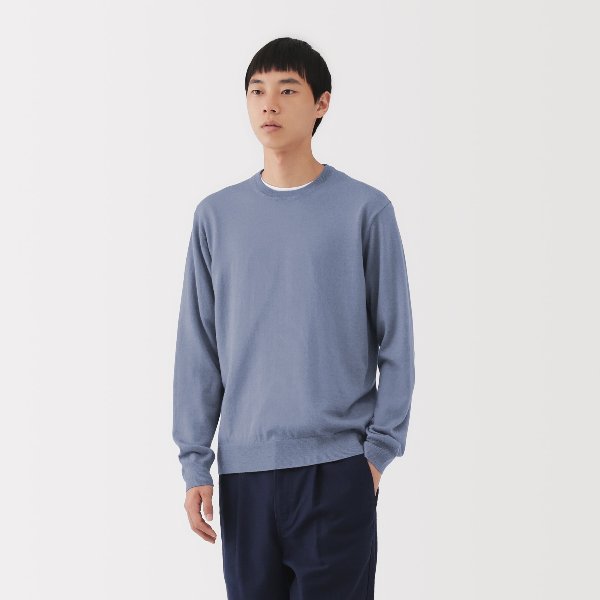 紳士 洗えるウールハイゲージクルーネックセーター | 無印良品